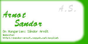 arnot sandor business card